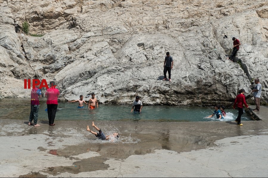   آب‌تنی در چشمه علی