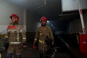 عملیات اطفای حریق در ساختمان شرکت برق حرارتی