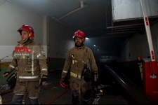   عملیات اطفای حریق در ساختمان شرکت برق حرارتی