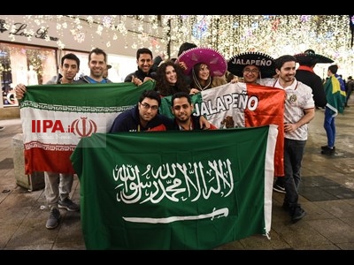 جشن و پایکوبی هواداران تیم ملی در مسکو
