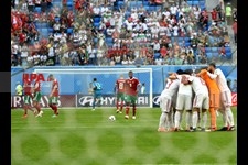   دیدار تیم های فوتبال ایران و مراکش در جام جهانی روسیه