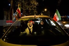   شادی مردم بعد از بازی شایسته تیم ملی فوتبال کشورمان مقابل اسپانیا