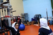   تمرین آمادگی جسمانی تیم ملی والیبال زنان ایران 