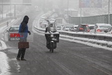   ترافیک در روز برفی در تهران
