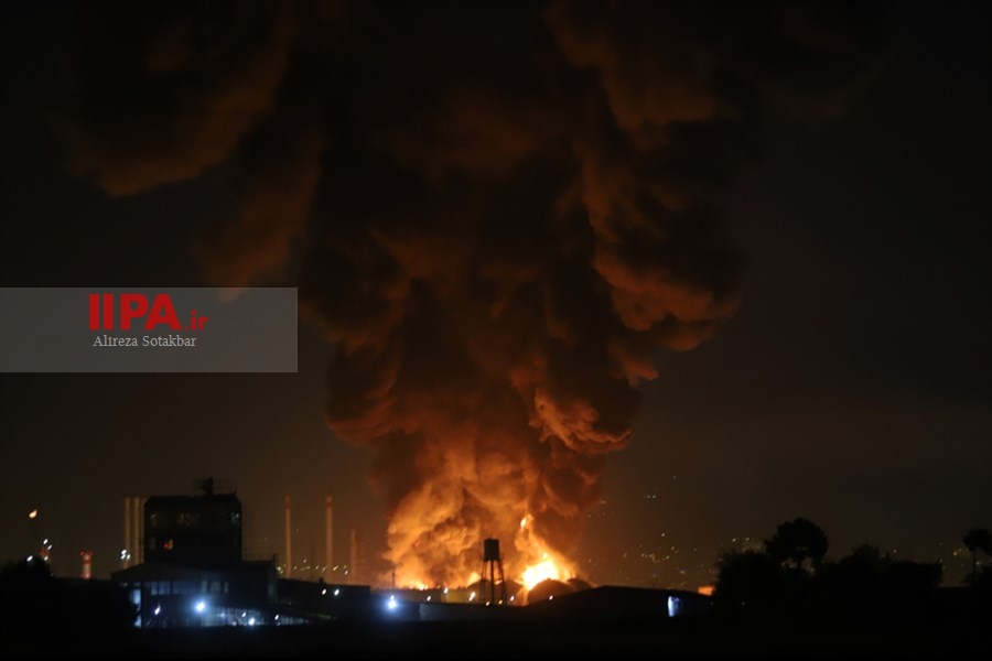   آتش سوزی در پالایشگاه نفت تهران
