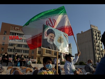 اجتماع حامیان رئیسی در میدان هفت تیر تهران