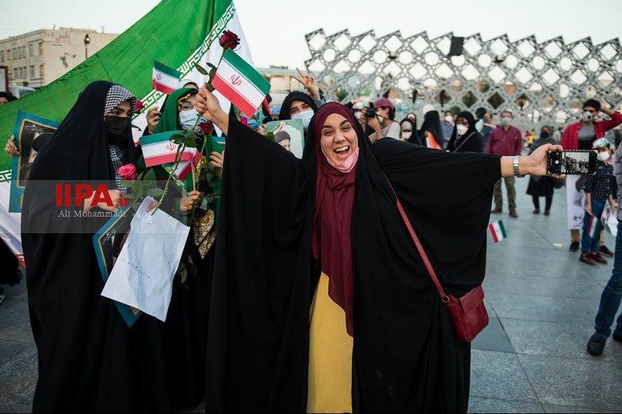   جشن پیروزی ابراهیم رئیسی در انتخابات ریاست جمهوری