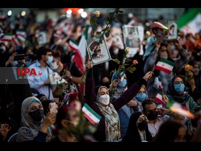 جشن پیروزی هواداران سید ابراهیم رئیسی در انتخابات ریاست جمهوری
