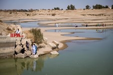   جاری شدن آب در رود جریکه سیستان 