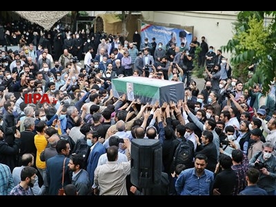 مراسم وداع با پیکر زنده‌یاد نادر طالب زاده در معراج شهدا