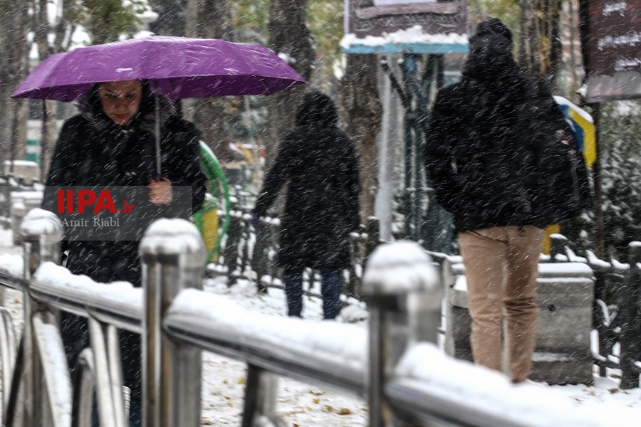   بارش برف  صبحگاهی در تهران